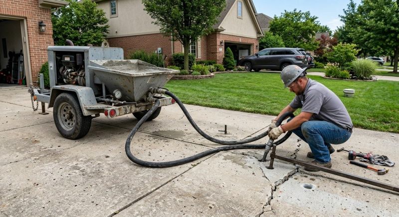 Sunken Driveway Lifting in Des Moines, IA